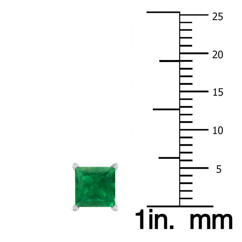 Marquee 14K White Gold 5MM Square Emerald Earrings