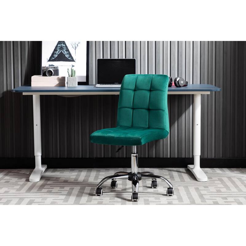 Porthos Home Palina Home Office Desk Chair, Velvet, Roller Wheels