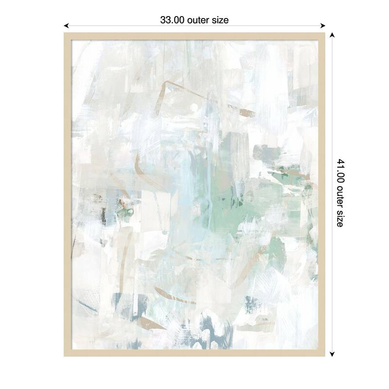 Impasto Poem No. 2 by June Erica Vess Wood Framed Wall Art Print - Svelte Natural - 33 x 41 in