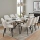 preview thumbnail 105 of 131, Elega Modern Sintered Stone Dining Table Modern Trestle Base Powder-Coated Steel Frame Kitchen Table - 47"-71"