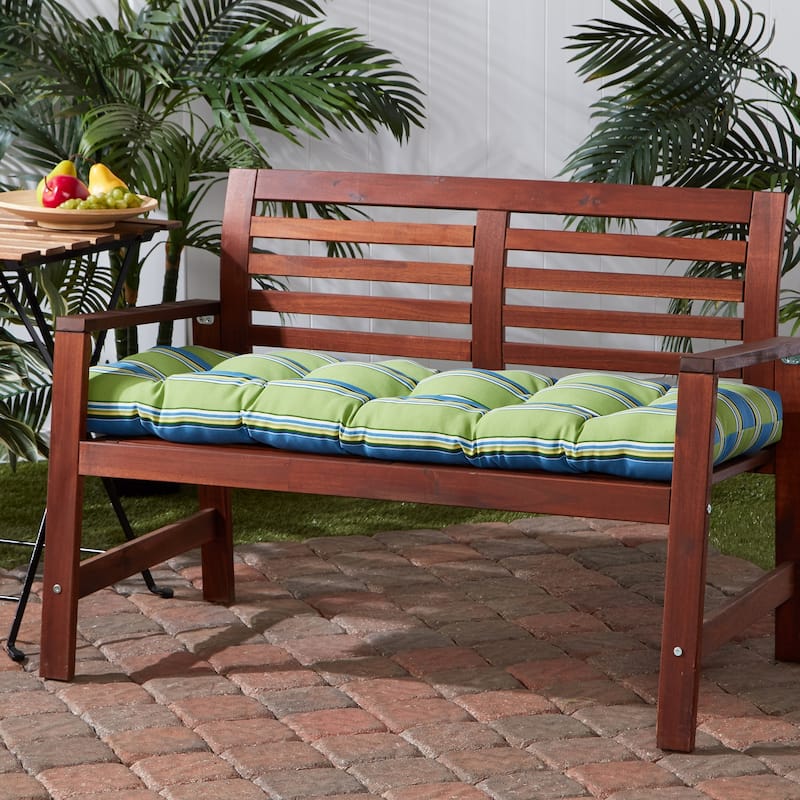 Cayman Stripe 18-inch x 51-inch Outdoor Bench Cushion (Cushion Only)