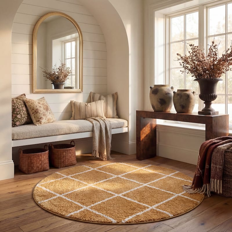 SAFAVIEH Hudson Shag Raili Diamond Trellis 2-inch Thick Rug
