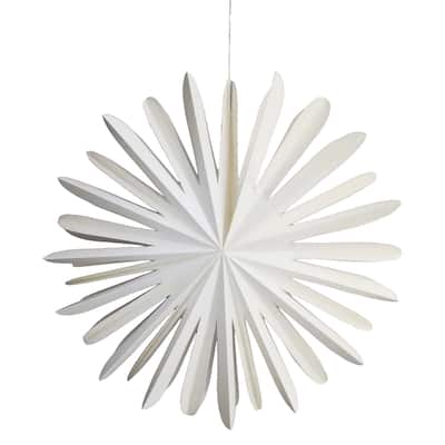 Handmade Snowflake Christmas Ornament - 11" - Off White