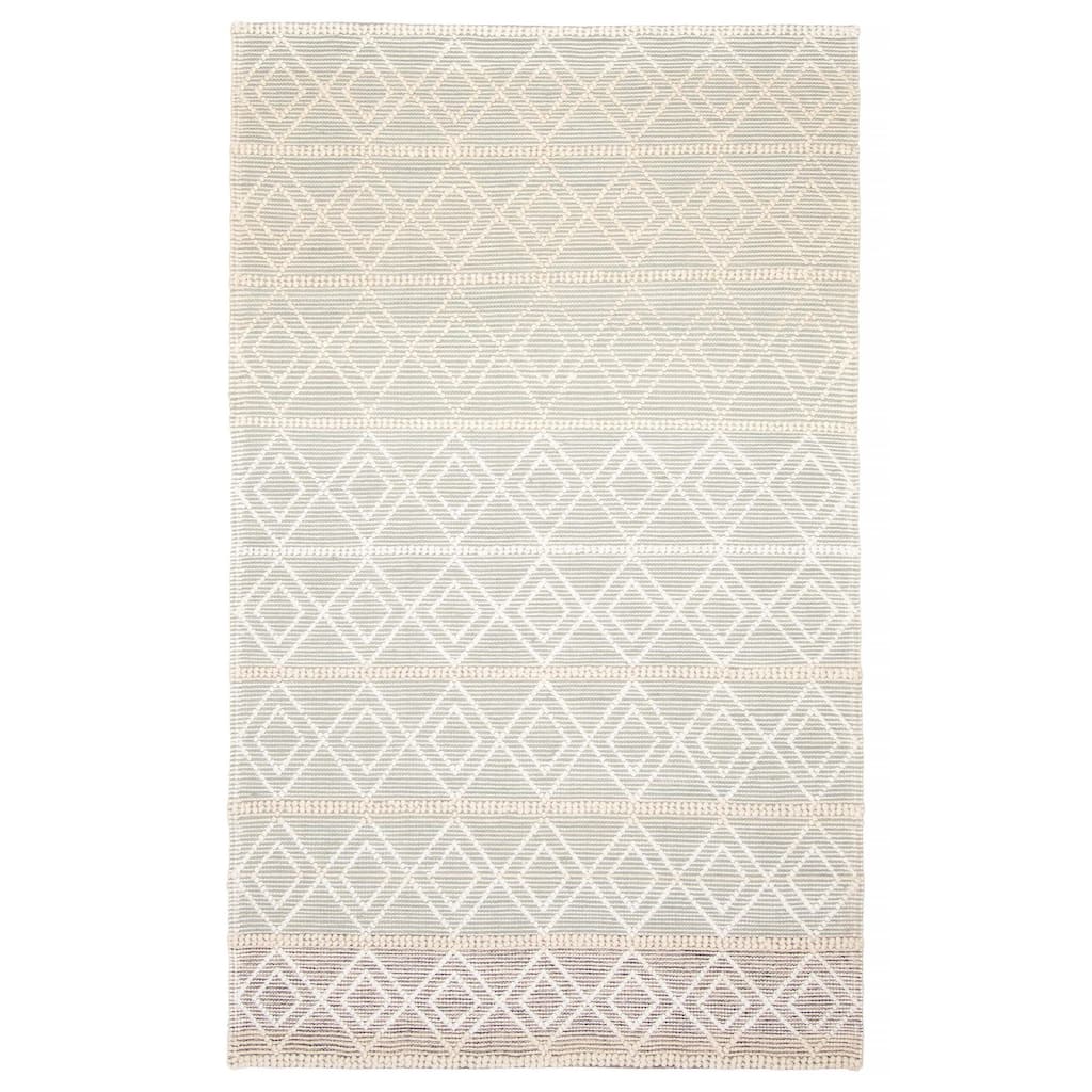 ECARPETGALLERY Braid weave Sienna Green Wool Rug - 5'0 x 8'2