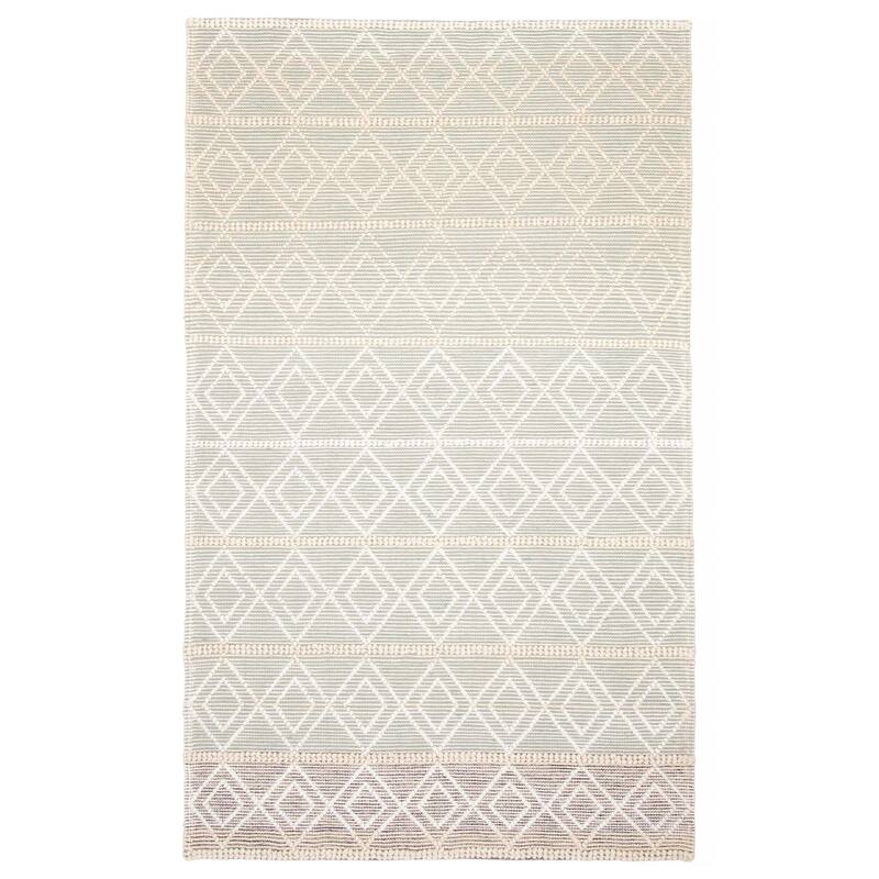 ECARPETGALLERY Braid weave Sienna Green Wool Rug - 5'0 x 8'2 - Light Green - 5'0 x 8'2