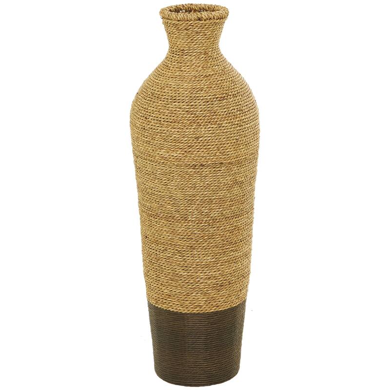 Seagrass Handmade Tall Woven Floor Vase - Brown - Roche River Decor - Brown - 11"W, 33"H