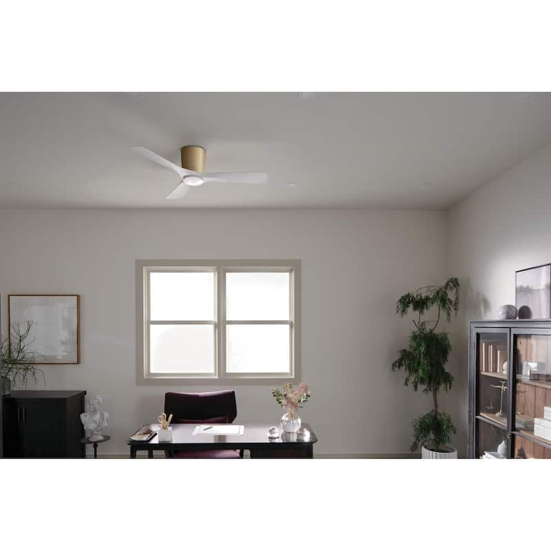 48 Inch Volos 3 Blade Indoor Ceiling Fan in Champagne Bronze with Matte White Blades