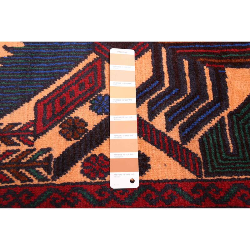 ECARPETGALLERY Hand-knotted Teimani Beige, Red Wool Rug - 3'7 x 6'5