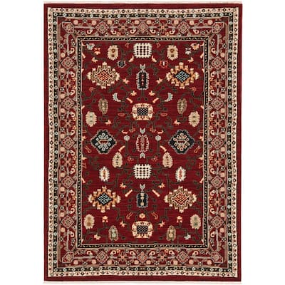 Style Haven Leander Classic Traditions Fringed Wool Blend Area Rug