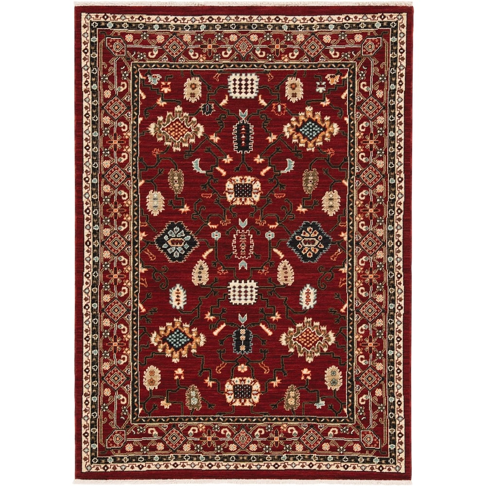 Style Haven Leander Classic Traditions Fringed Wool Blend Area Rug