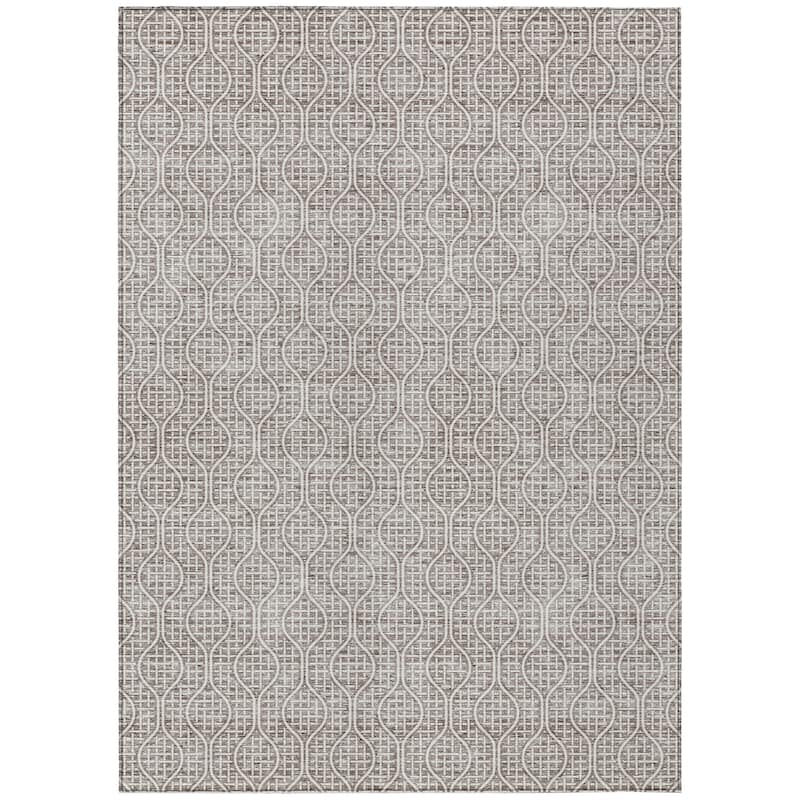 Machine Washable Indoor/ Outdoor Chantille Criss Cross Geo Rug