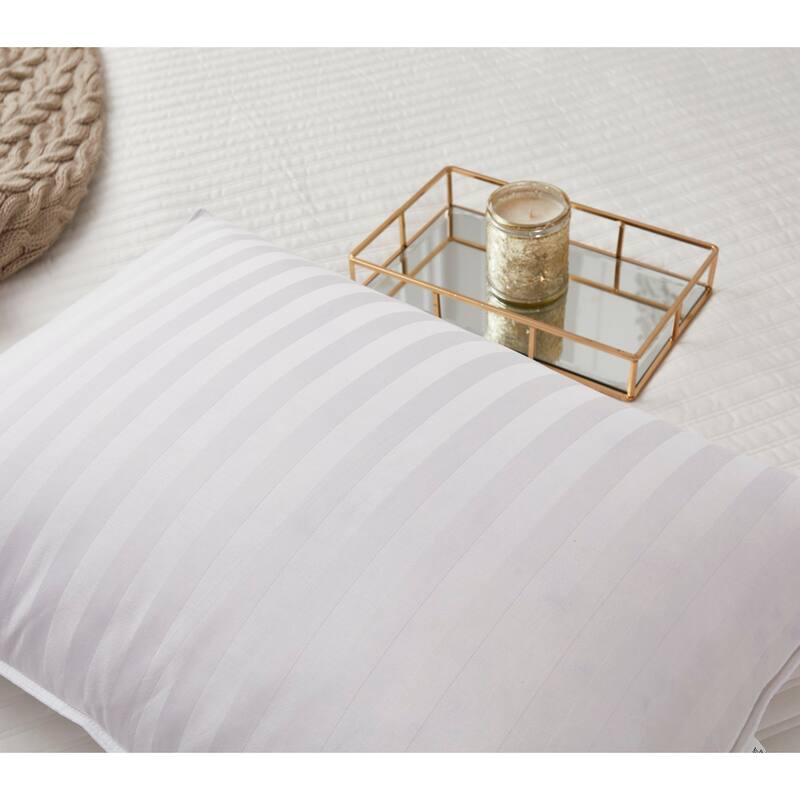 Supreme 350 Thread Count Cotton Damask White Down Pillow