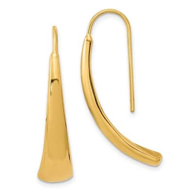 Curata 14k Yellow Gold Polished Graduated Flat Bar Wire Earrings 32.6x6.7mm