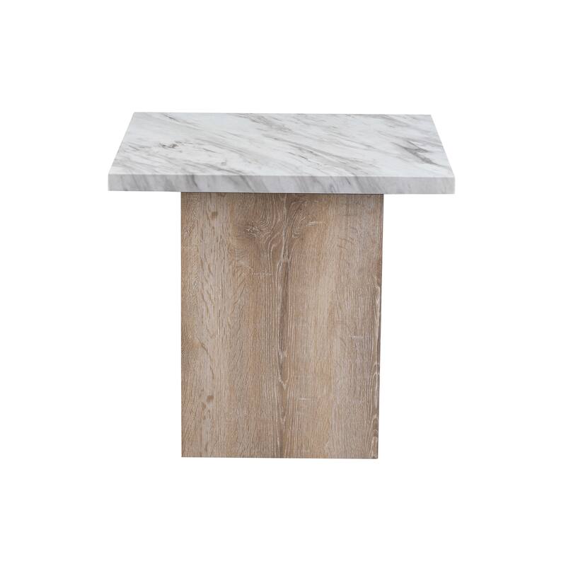 Exquisite Marble End Table with Stylish Pedestal Base for Modern Interiors