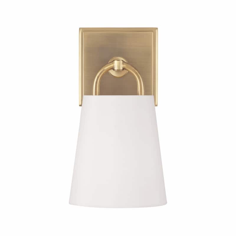 Brody 1-light Wall Sconce w/ White Fabric Shade