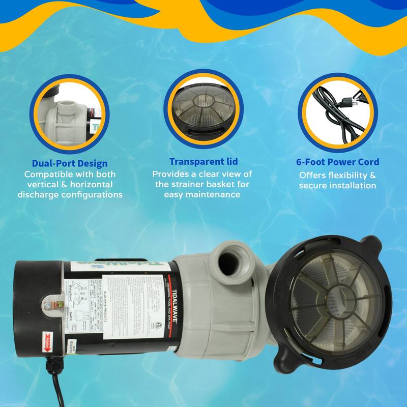 Blue Wave Tidal Wave Maxi II 1.0HP Above Ground Dual Speed Pool Pump