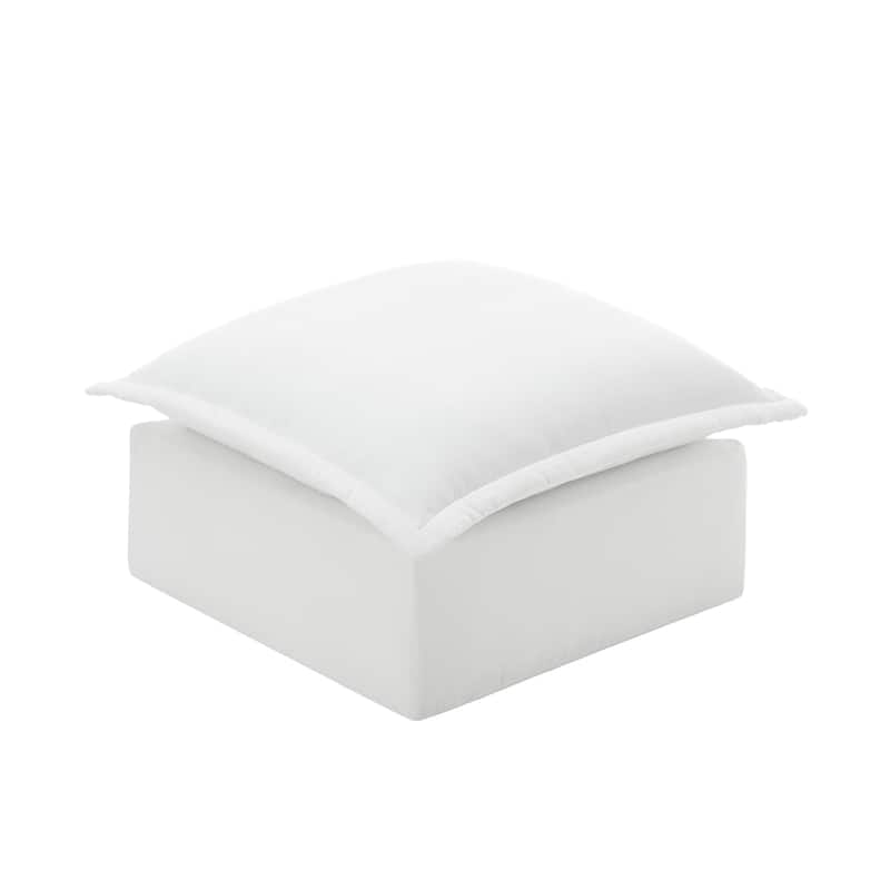 Comfy Cloud Chenille Upholstered Modular Sectional Ottoman - Beige