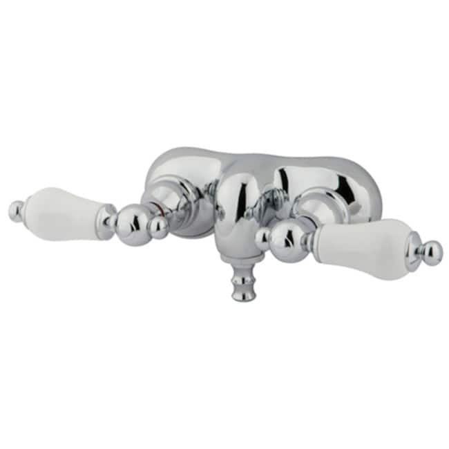 Kingston Brass Vintage Wall Mounted Clawfoot Tub Filler with Porcelain - Polished Chrome