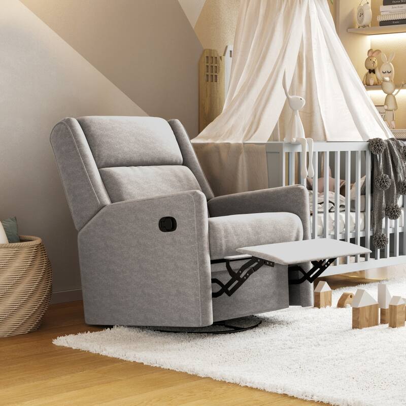 Manual Rocking Recliner Chair with Swivel and Gliding Motion