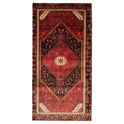 ECARPETGALLERY Hand-knotted Anatolian Vintage Red Wool Rug - 4' 11" x 9' 10"