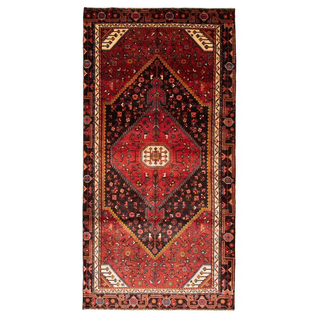 ECARPETGALLERY Hand-knotted Anatolian Vintage Red Wool Rug - 4' 11" x 9' 10"