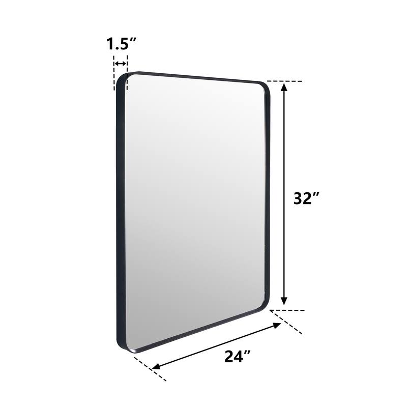 Modern Bathroom Wall Mounted Anodized Aluminum Framed Wall Vanity Mirror