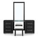 preview thumbnail 14 of 16, Furniture of America Alaric Modern Black Solid Wood 6-Drawer Vanity Set with LED and Power Outlet