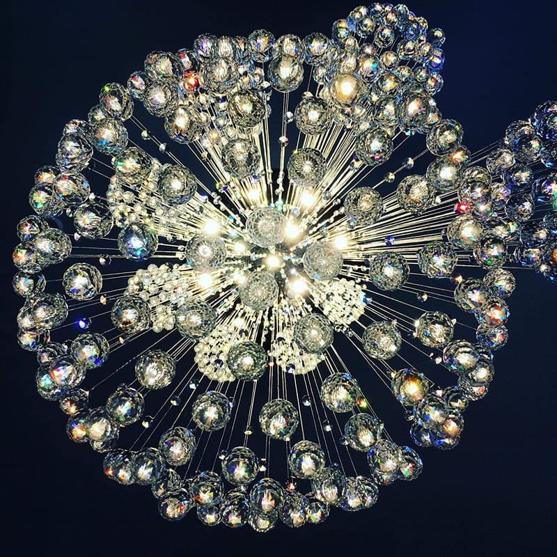 32 in. Modern Crystal Chandelier Chrome 2 Story Foyer Lighting 13-Light Flush Mount Foyer Lighting