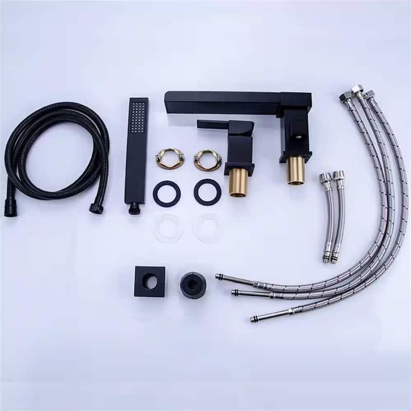 Solid Brass Single-Handle Deck Mounted Waterfall Roman Tub Faucet with Hand Shower