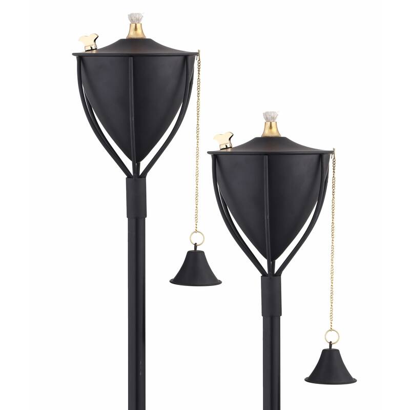 Amsterdam Tiki Torch - Smooth Black - 2 Pack