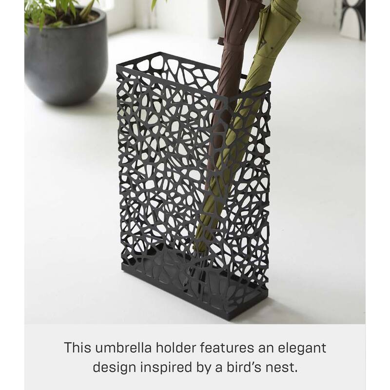 Yamazaki Home Umbrella Stand - Two Styles, Steel, Rectangle, Holds up to 10 umbrellas - L 4.72 x W 11.81 x H 17.72 inches