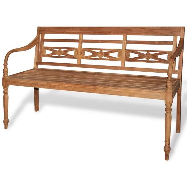Shop Vidaxl Teak Wood Garden Bench Outdoor Home 3 Seater Furniture