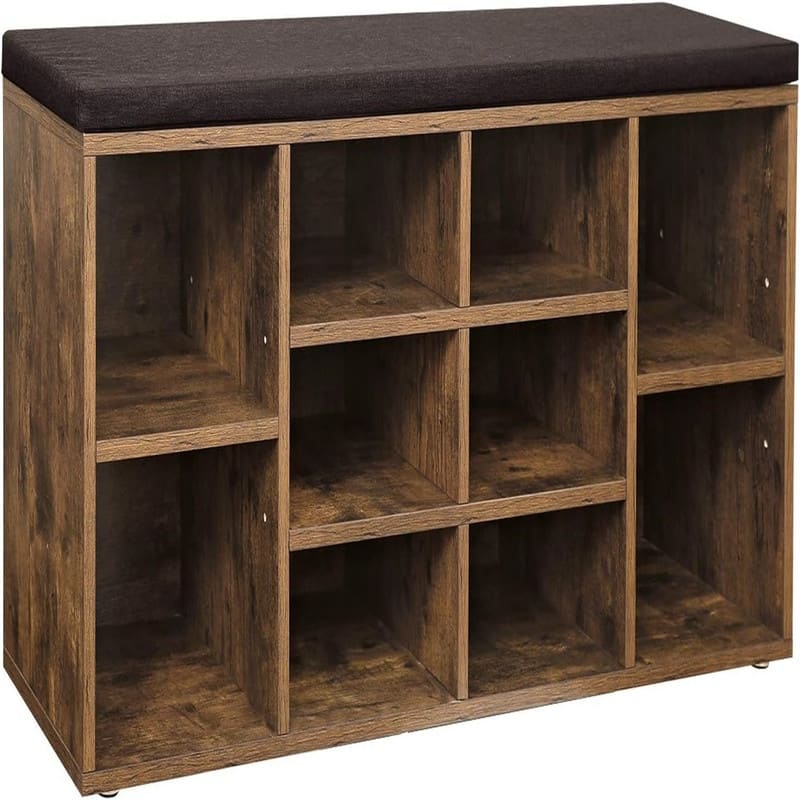 Shoe Bench with Cushion - 11.8"D x 40.9"W x 18.9"H