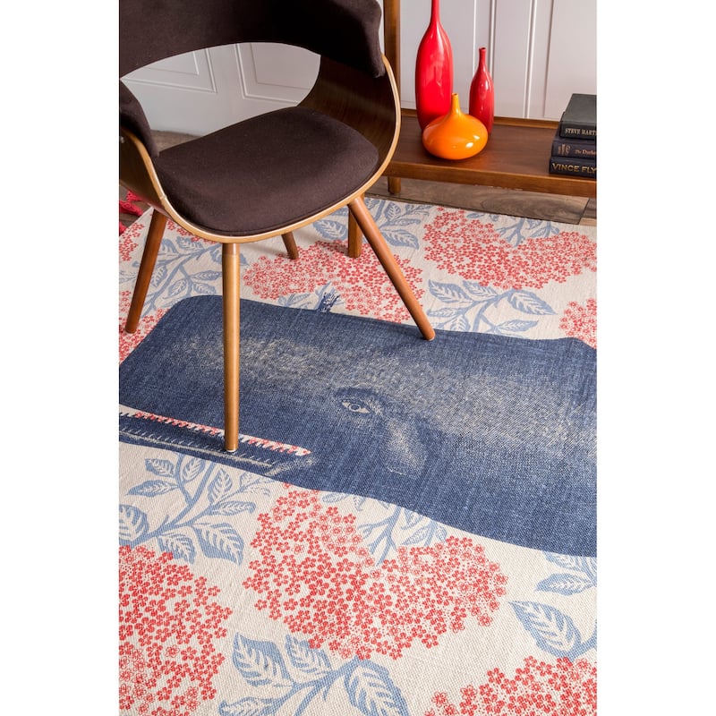Nuloom Handmade by Thomas Paul Cotton Printed Whale Area Rug