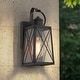 preview thumbnail 2 of 15, Modern 1-Light Black Outdoor Wall Sconce Glass Patio Lantern - W5.5"x L6"x H12.75"