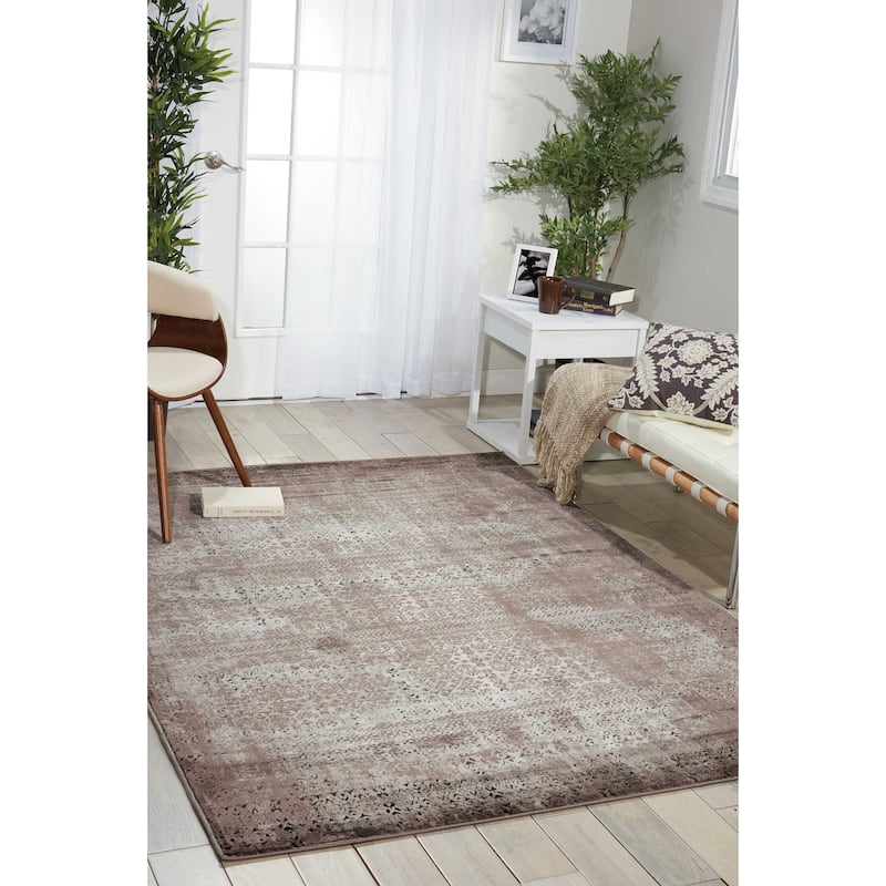Nourison Karma Over-Dyed Distressed Vintage Abstract Area Rug - 7' 10" x 10' 6" - Beige/Grey