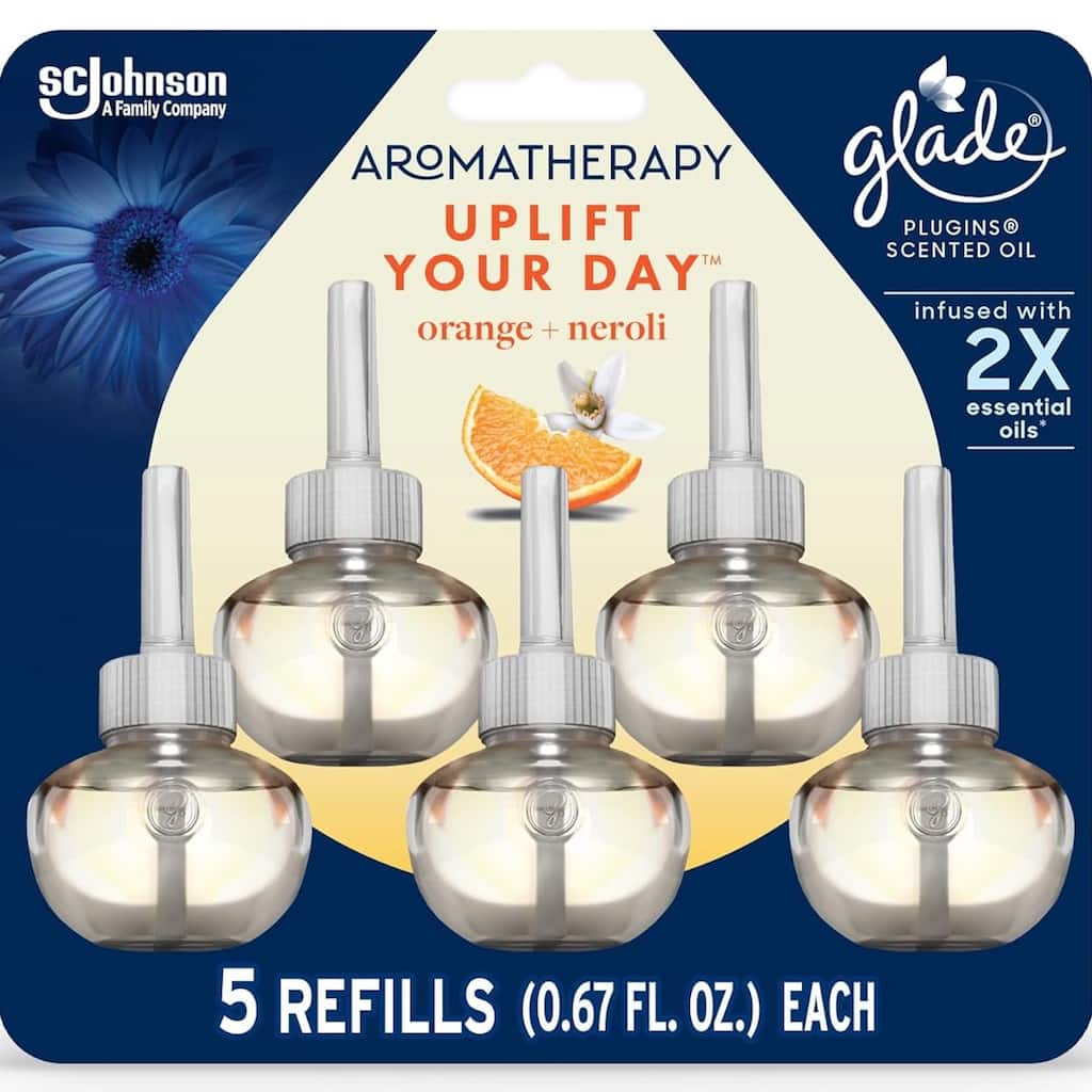 Glade PlugIns Refills Air Freshener, Uplift Your Day Scent, 3.35 Fl Oz, 5 Count