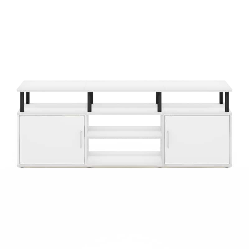 Furinno Jensen TV Stand for TV up to 70 Inch - Solid White/Black