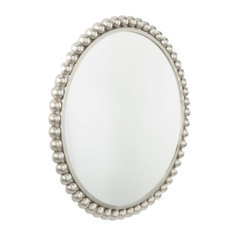 CosmoLiving by Cosmopolitan Metal Wall Mirror with Bead Detailing - Gold or Silver