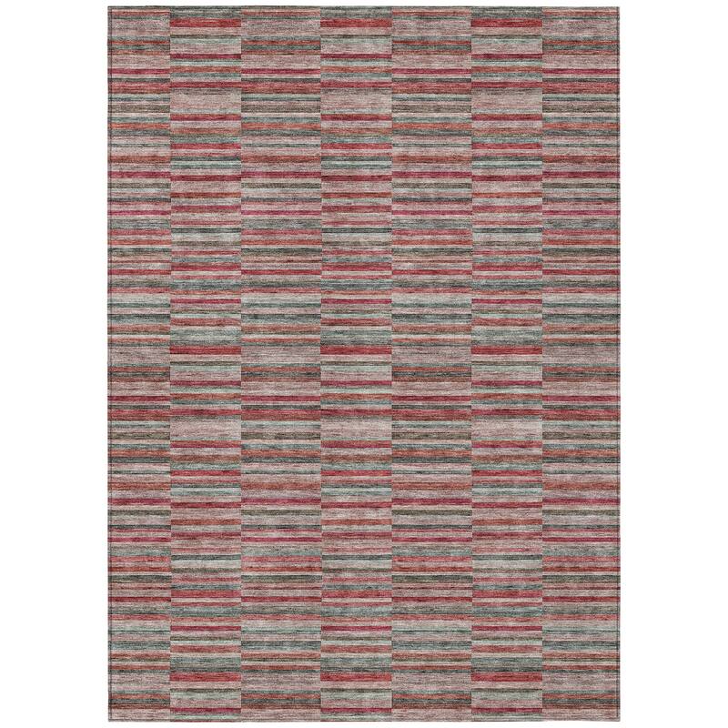 HomeRoots Striped Transitional Rectangle Outdoor Rug