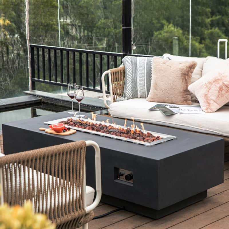 Elementi Granville Dark Grey Outdoor Fire Pit Table - 60 Inches