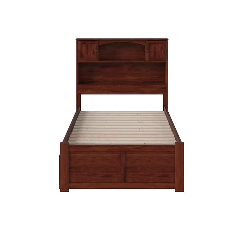 AFI Newport Twin XL Size Platform Bed with Footboard & Twin XL Trundle