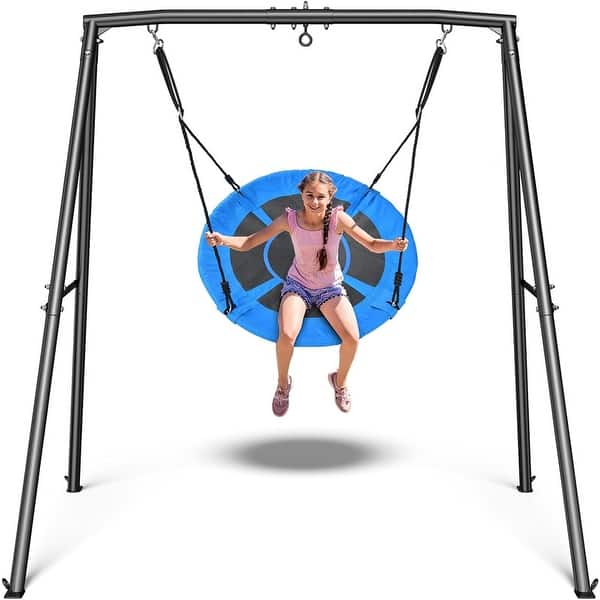 slide 2 of 12, Trekassy 440lbs Swing Set with Heavy Duty Metal Stand for Backyard, Outdoor Kids Play Equipment