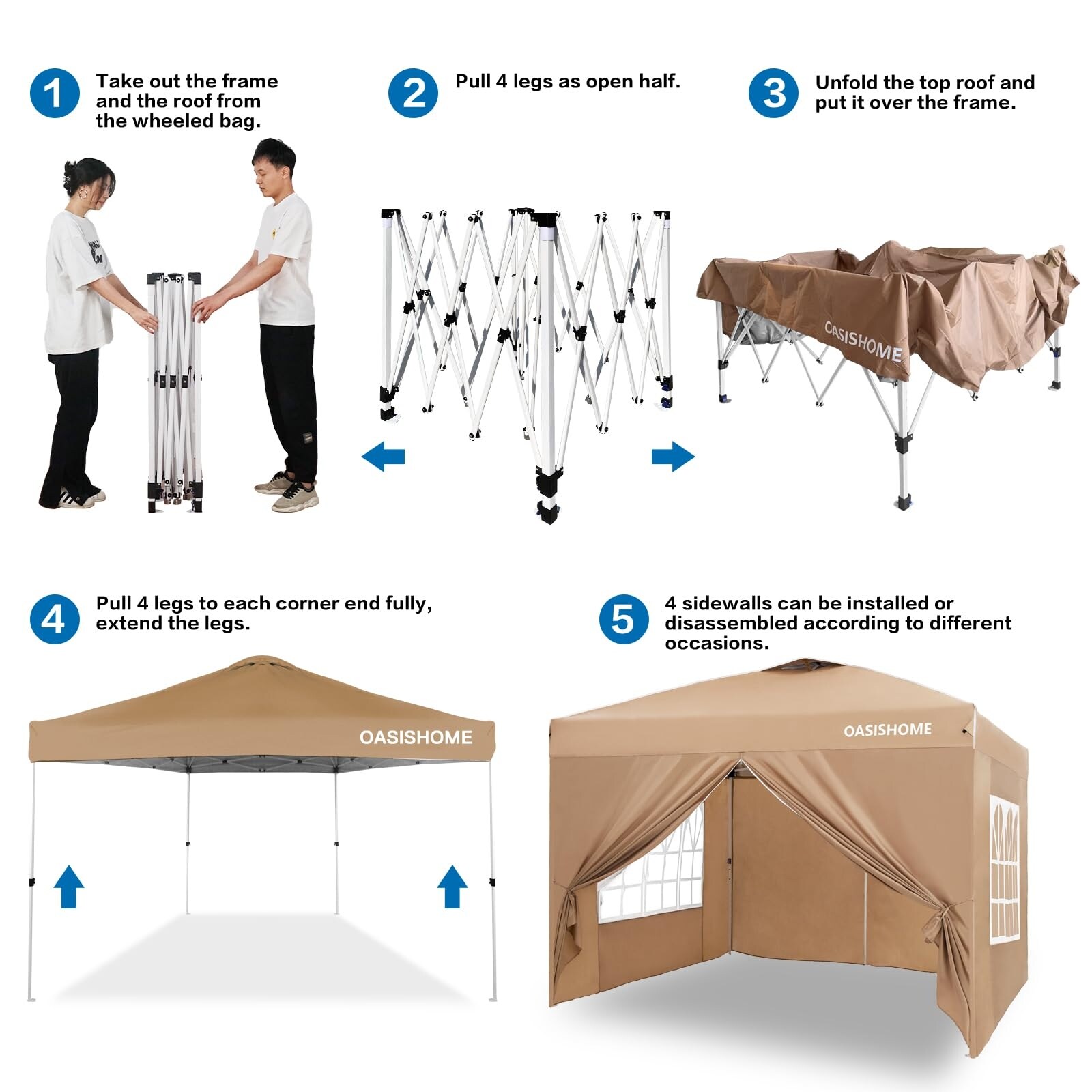 Pop up Gazebo Instant Portable Canopy Tent 10 x10 with 4 Sidewalls Windows Wheeled Bag for Patio Outdoor Parties Events Bed Bath Beyond 40655305