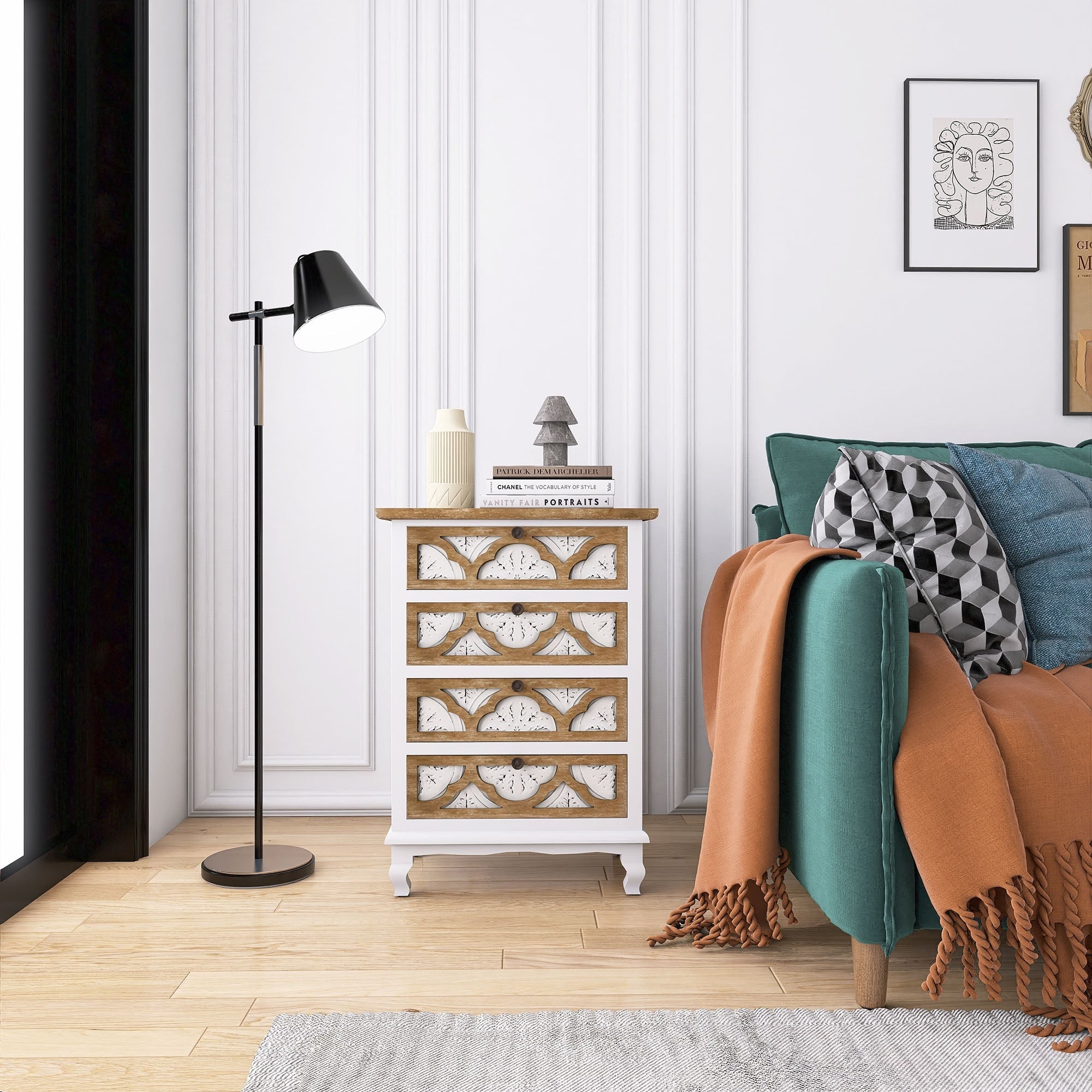 4 drawer accent outlet cabinet