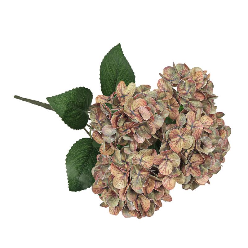 Set of 2 Natural Touch Dusty Cafe Artificial Hydrangea Flower Stem Bush Bouquet 18in - 18" L x 11" W x 11" DP