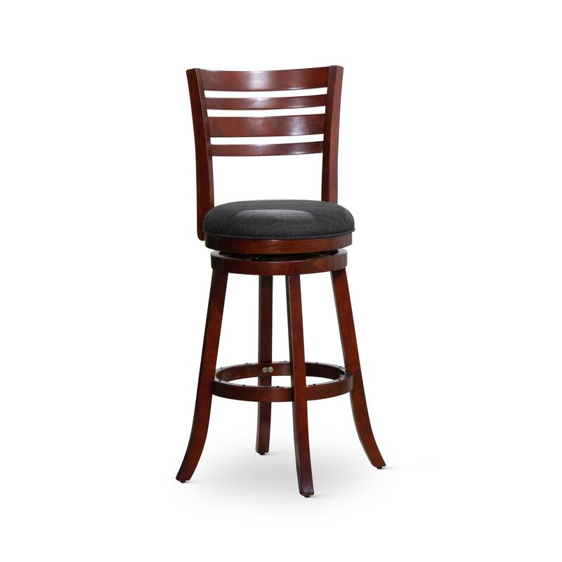 30" Bar Height Slat Back Swivel Stool