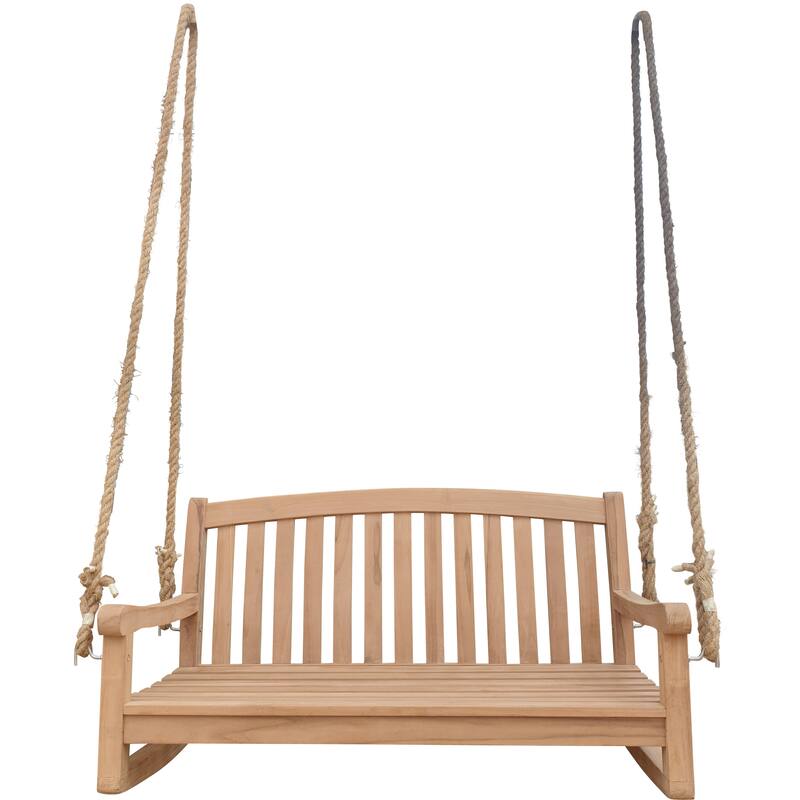 Seven Seas Teak San Jose Teak Wood Double Outdoor Porch Swing, 4 foot