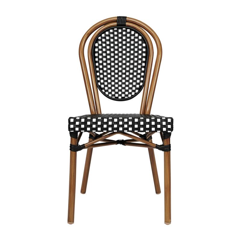All-Weather Commercial Paris Chair with Black Metal Frame