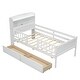 preview thumbnail 11 of 26, Wood Twin Size Platform Bed with LED Light, Multi-functional Headboard